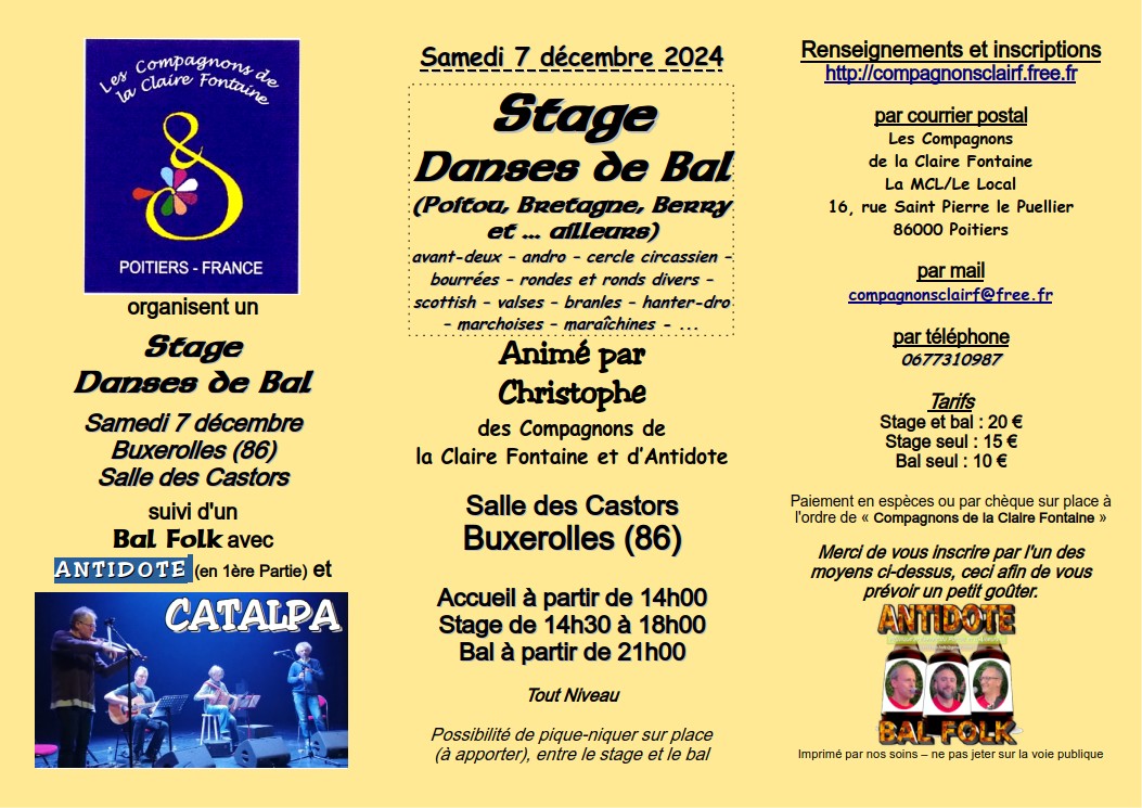 flyer stage Danses de bal 071224